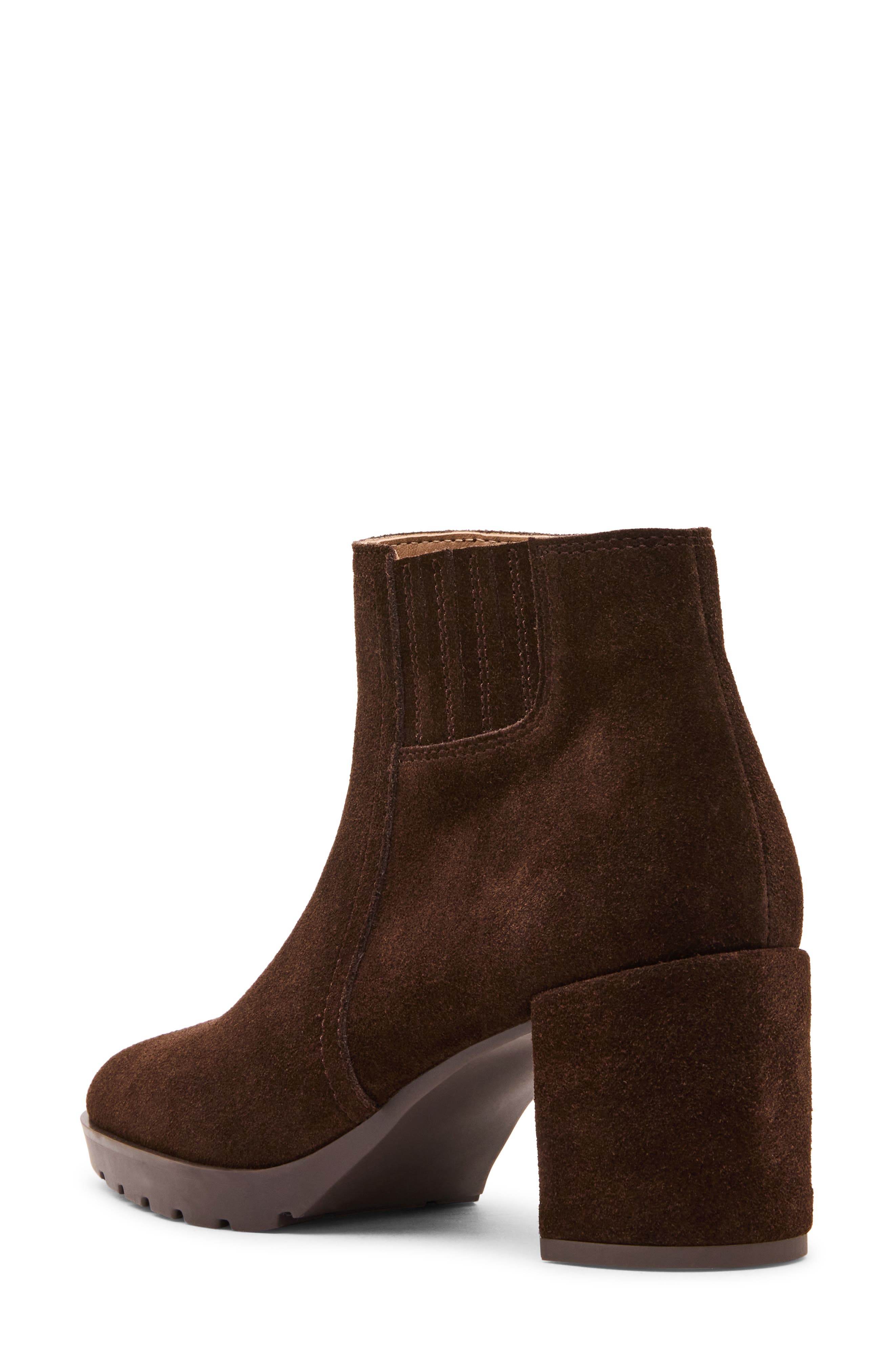 Genevive Waterproof Bootie, Alternate, color, CHOCOLATE SUEDE