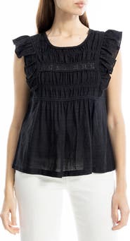 MAX STUDIO Ruffle Cap Sleeve Babydoll Top