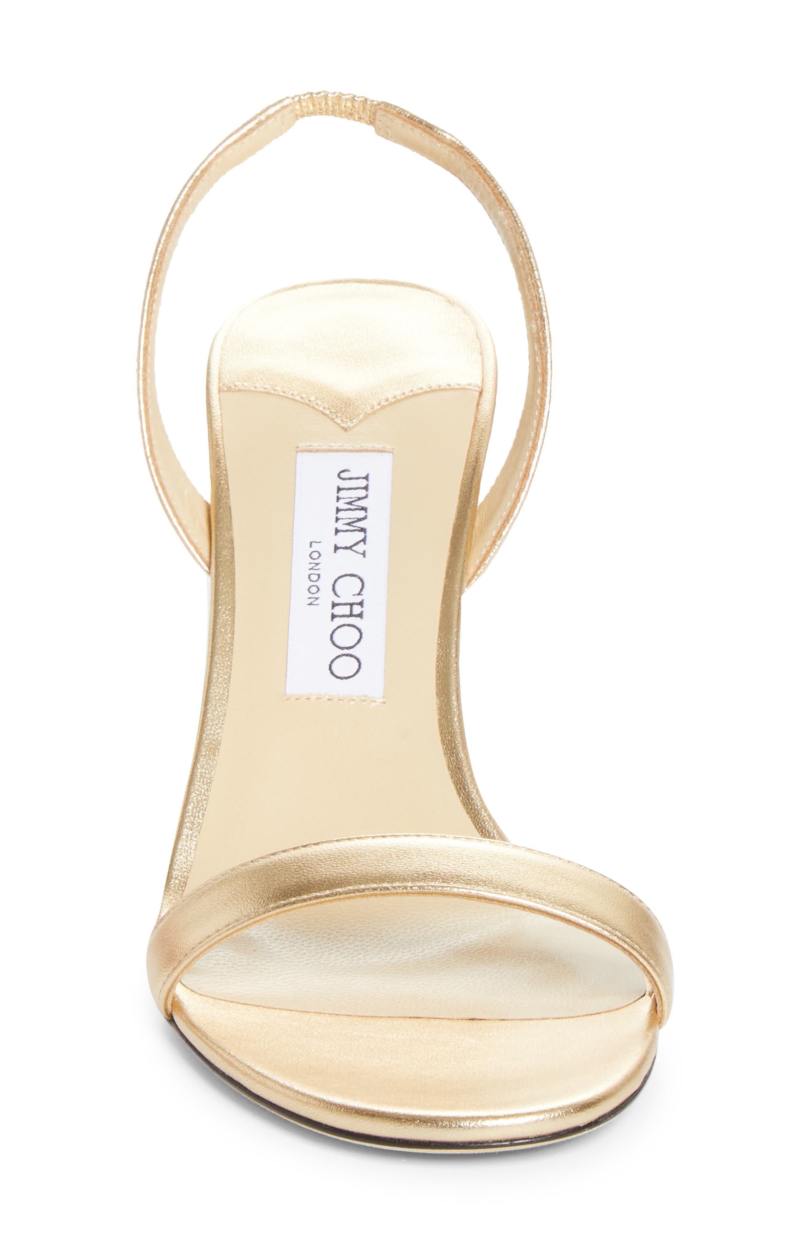 Jimmy Choo Jenn Metallic Slingback Sandal, Alternate, color, Gold