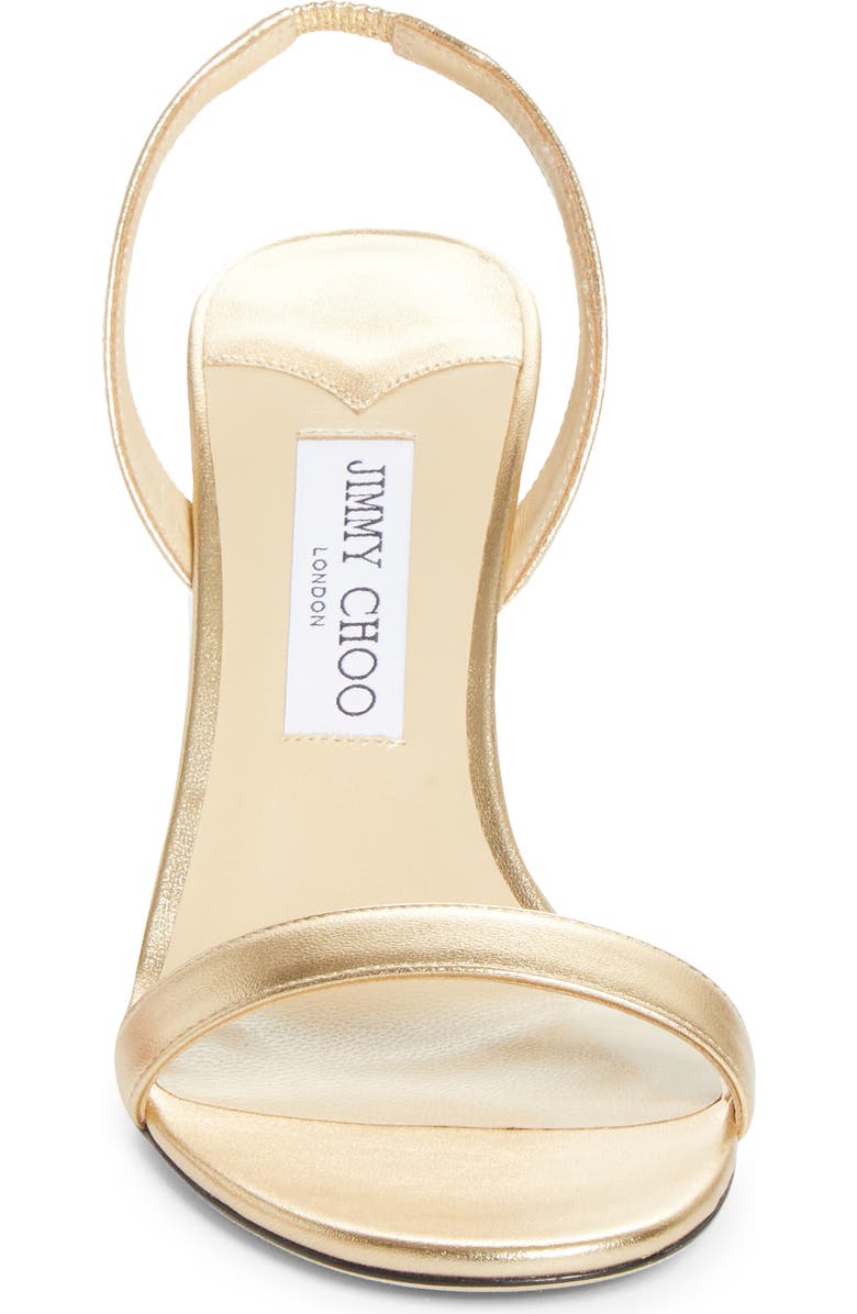 Jimmy Choo Jenn Metallic Slingback Sandal, Alternate, color, Gold