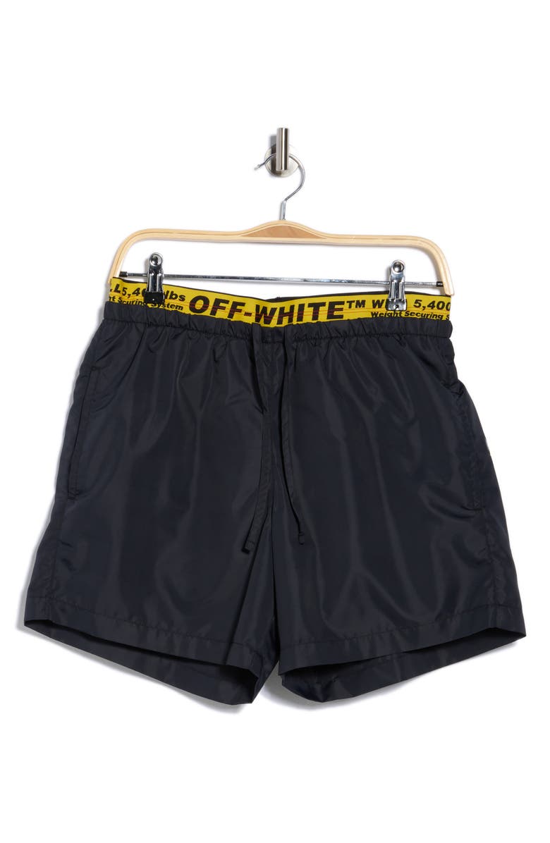 Off-White Classic Industrial Swim Shorts, Alternate, color, Black And Yellow