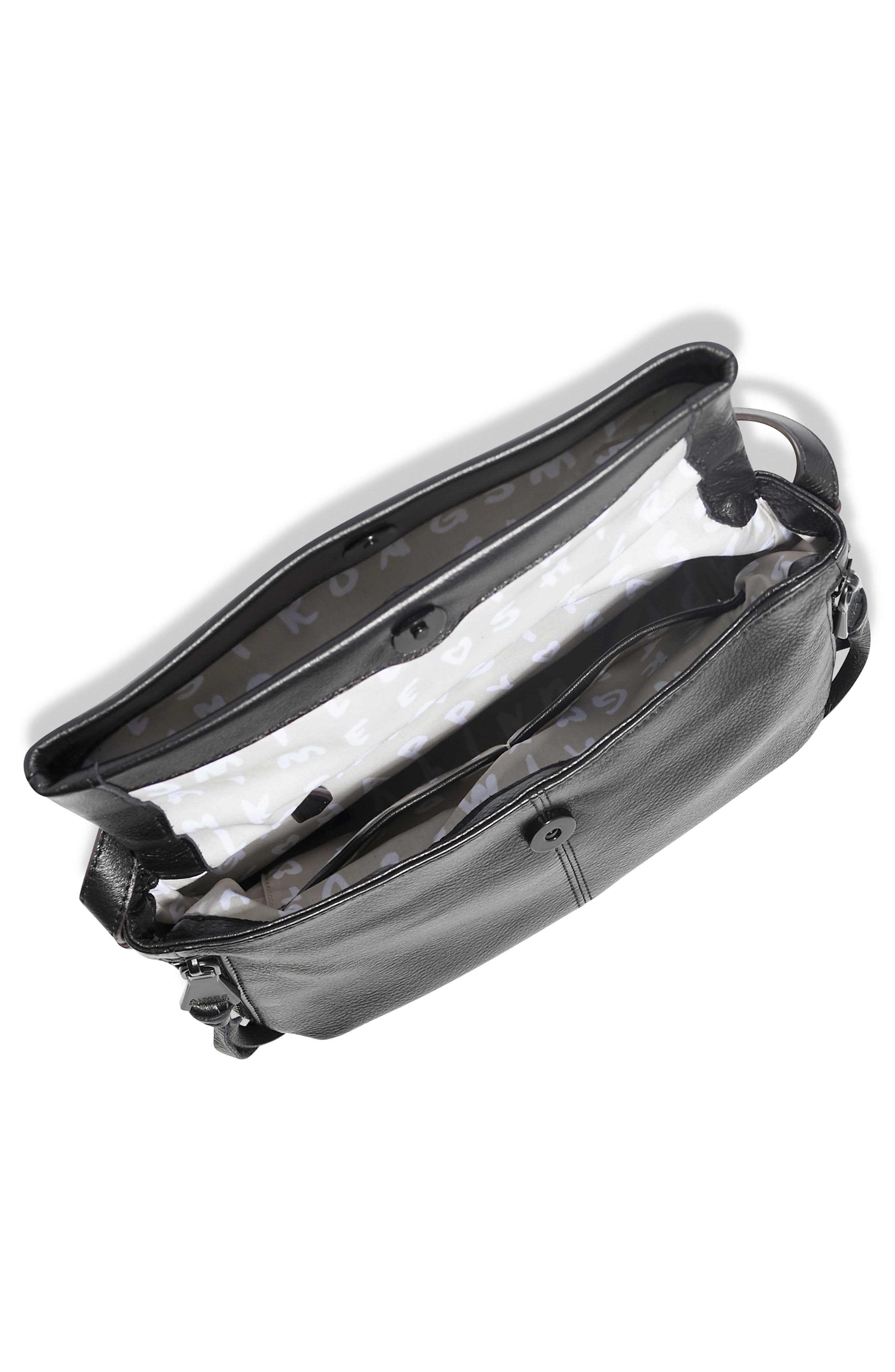 AIMEE Bali Leather Crossbody Bag, Alternate, color, Black W/ Black