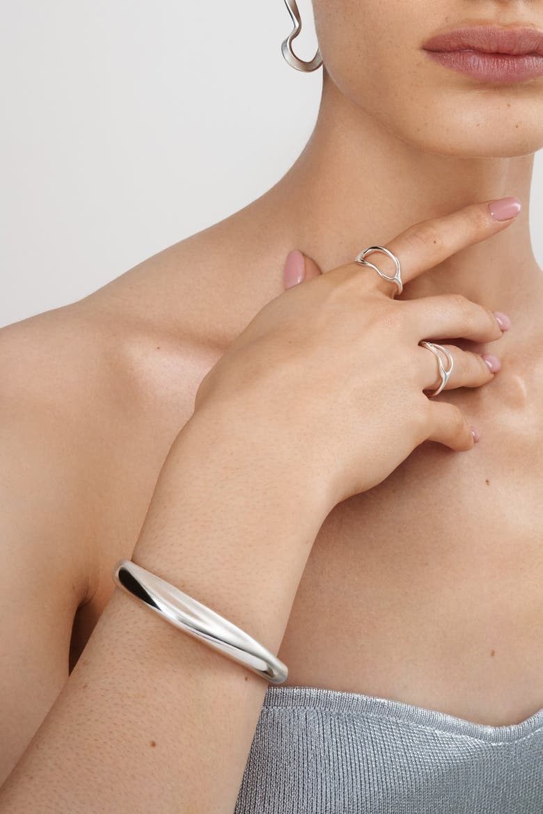 Hiba Cuff Bracelet, Alternate, color, Silver