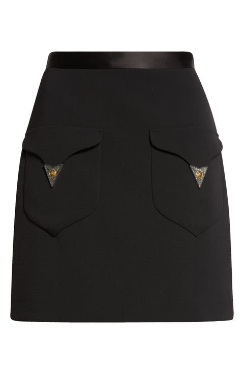 Stretch Virgin Wool Miniskirt