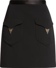 Versace Stretch Virgin Wool Miniskirt