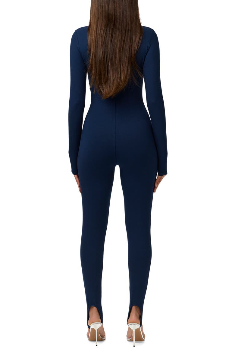 Butter Long Sleeve Stirrup Jumpsuit, Alternate, color, NAVY BLUE