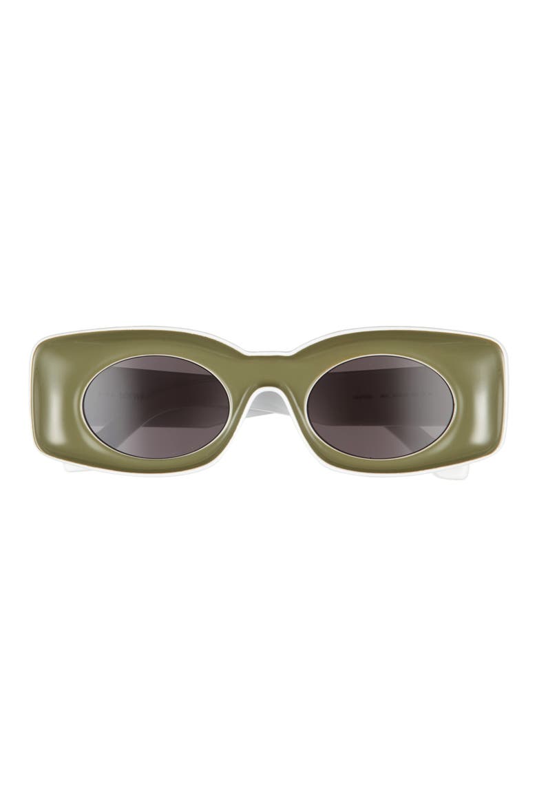 Paula Ibizia Original 49mm Square Sunglasses, Main, color, SHINY DARK GREEN / SMOKE