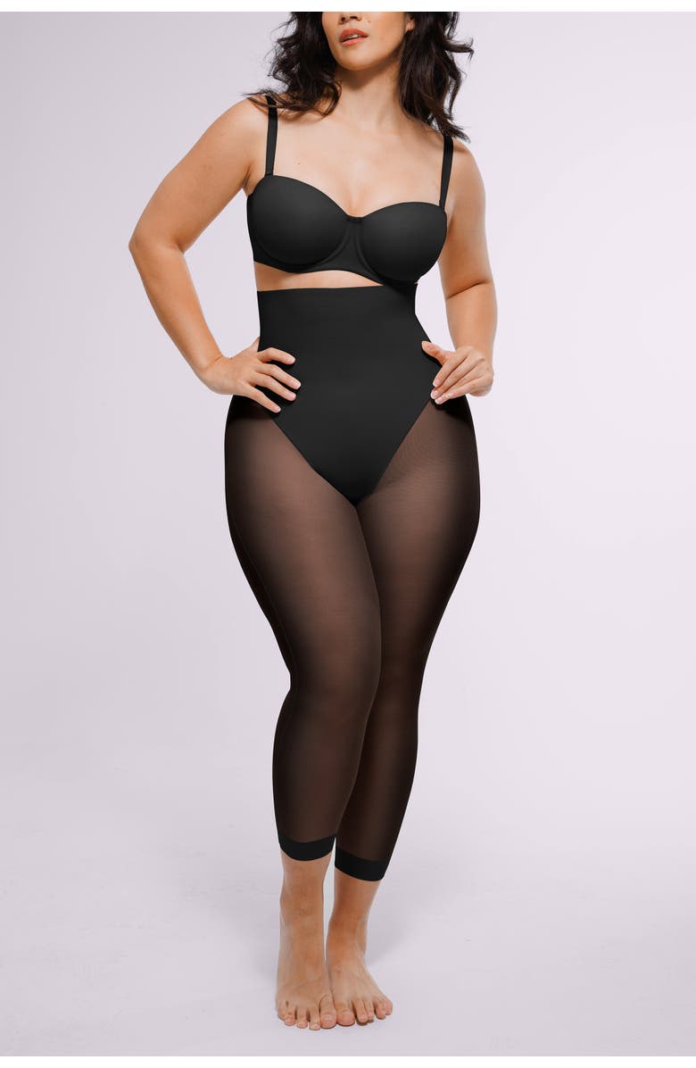 Shapellx MeshSmooth Butt-Lifting Capri, Main, color, Black
