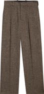 JW Anderson Pleated Straight Leg Wool Donegal Tweed Trousers
