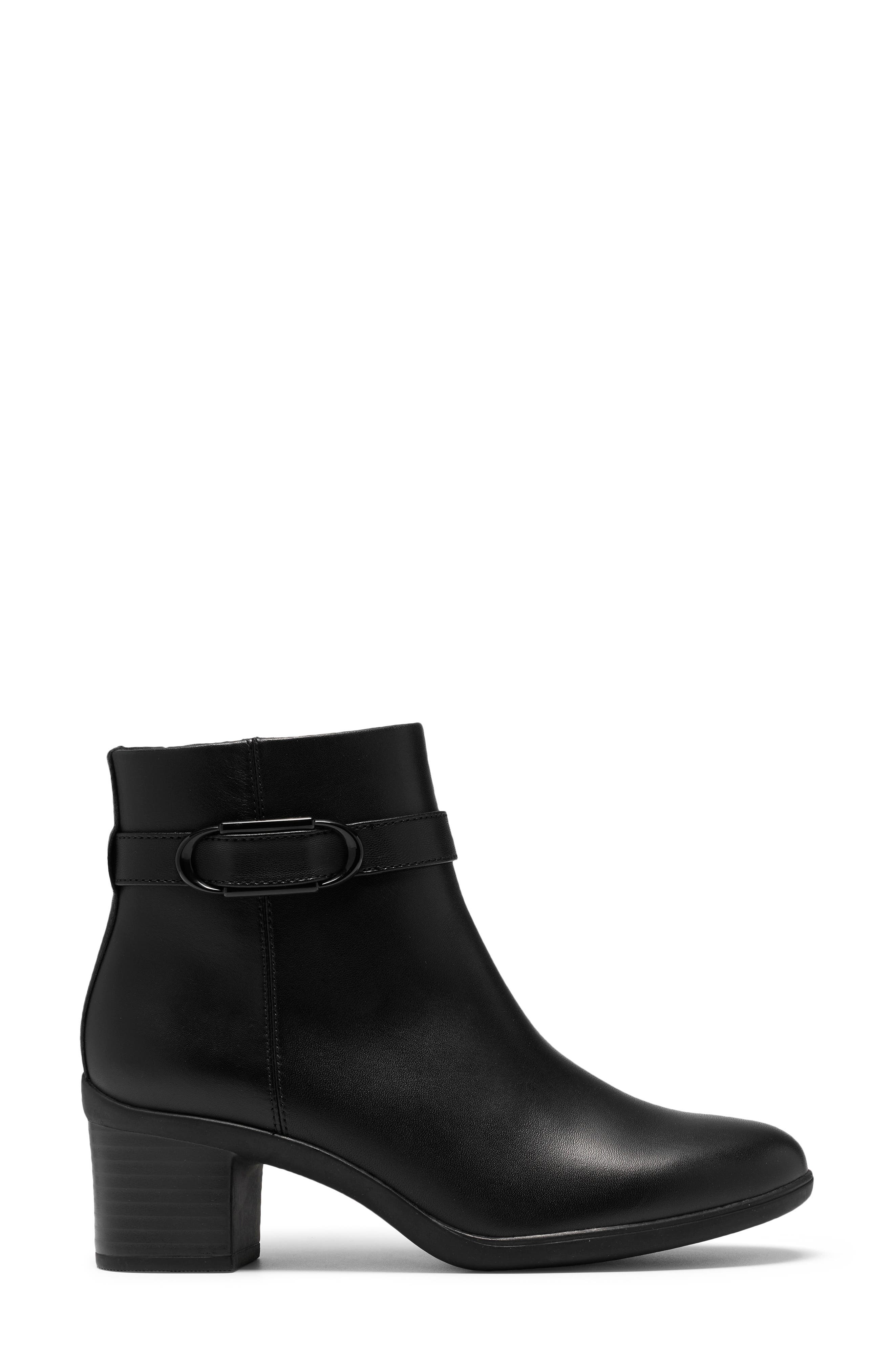 Shaya Style Waterproof Leather Bootie, Alternate, color, BLACK WATERPROOF