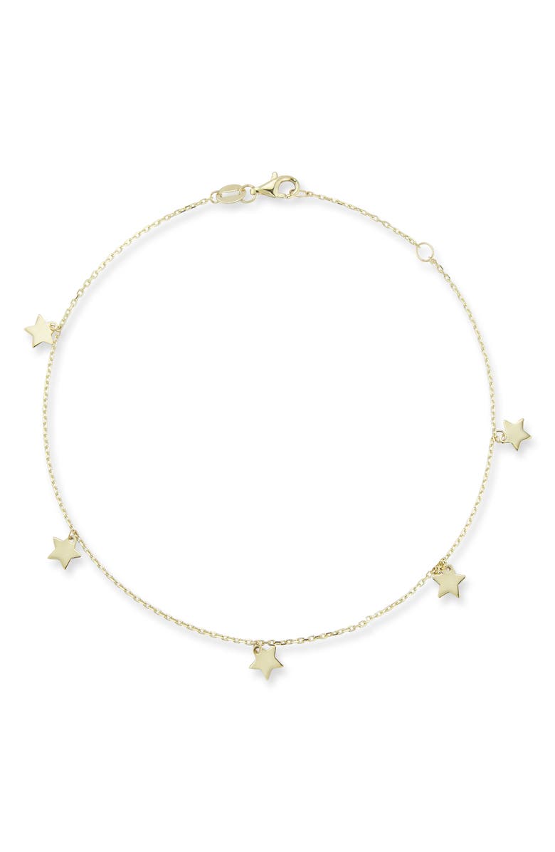 Ember Fine Jewelry <p>14K Gold Star Charm Anklet</p>, Main, color, Gold