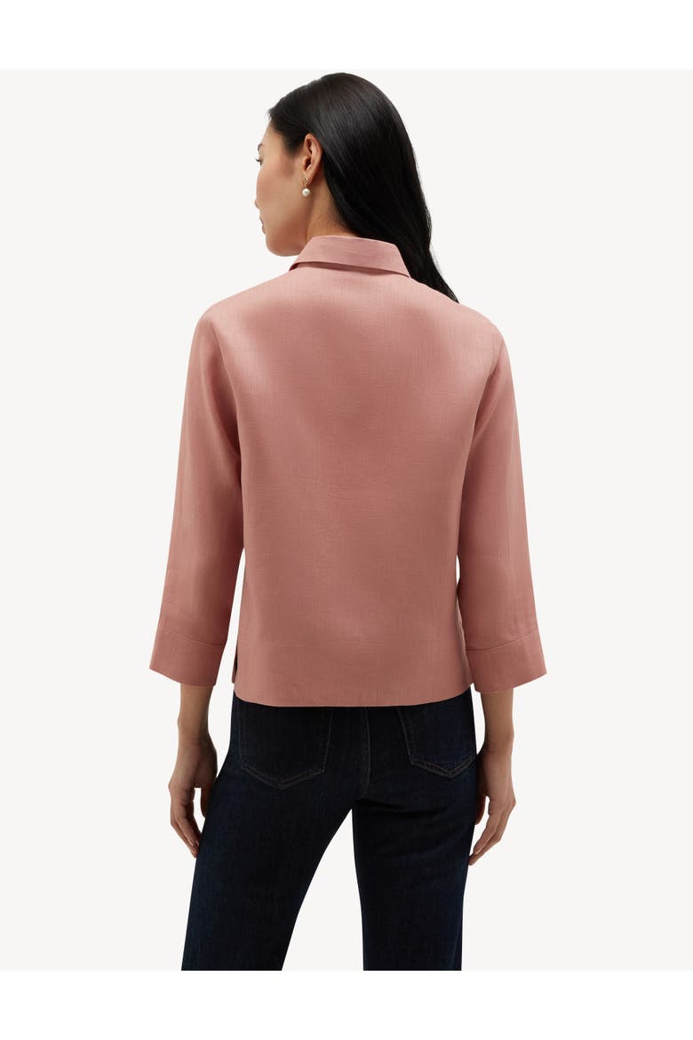 Nita Three-Quarter Sleeve Linen Shirt, Alternate, color, Softpeachpink