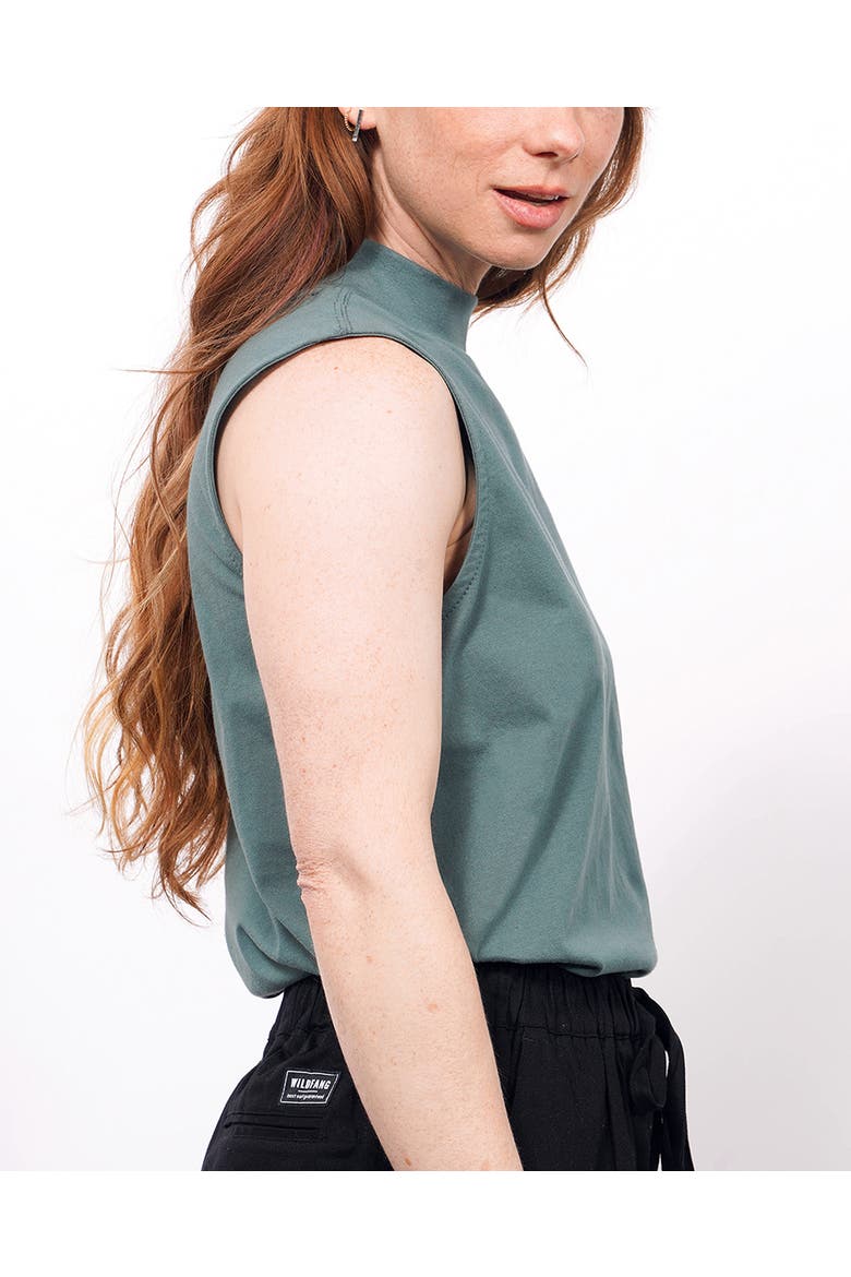 The Everyday Mock Neck Tank, Alternate, color, DARK TEAL