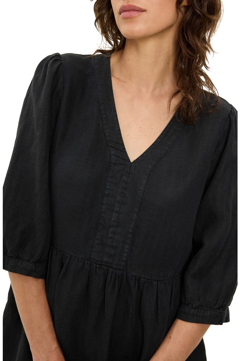 Brielle Linen Blend Minidress, Alternate, color, BLACK