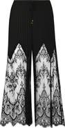 L'AGENCE Sharon Lace Trim Cover-Up Wide Leg Pants