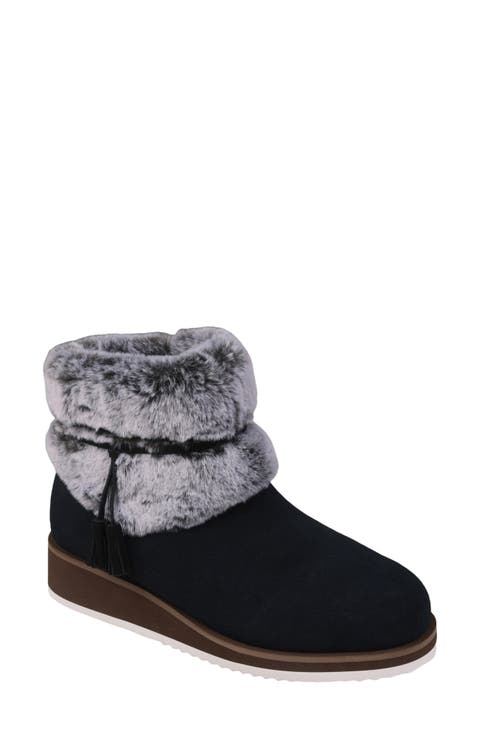Suede Faux Fur Cuff Boot (Women)