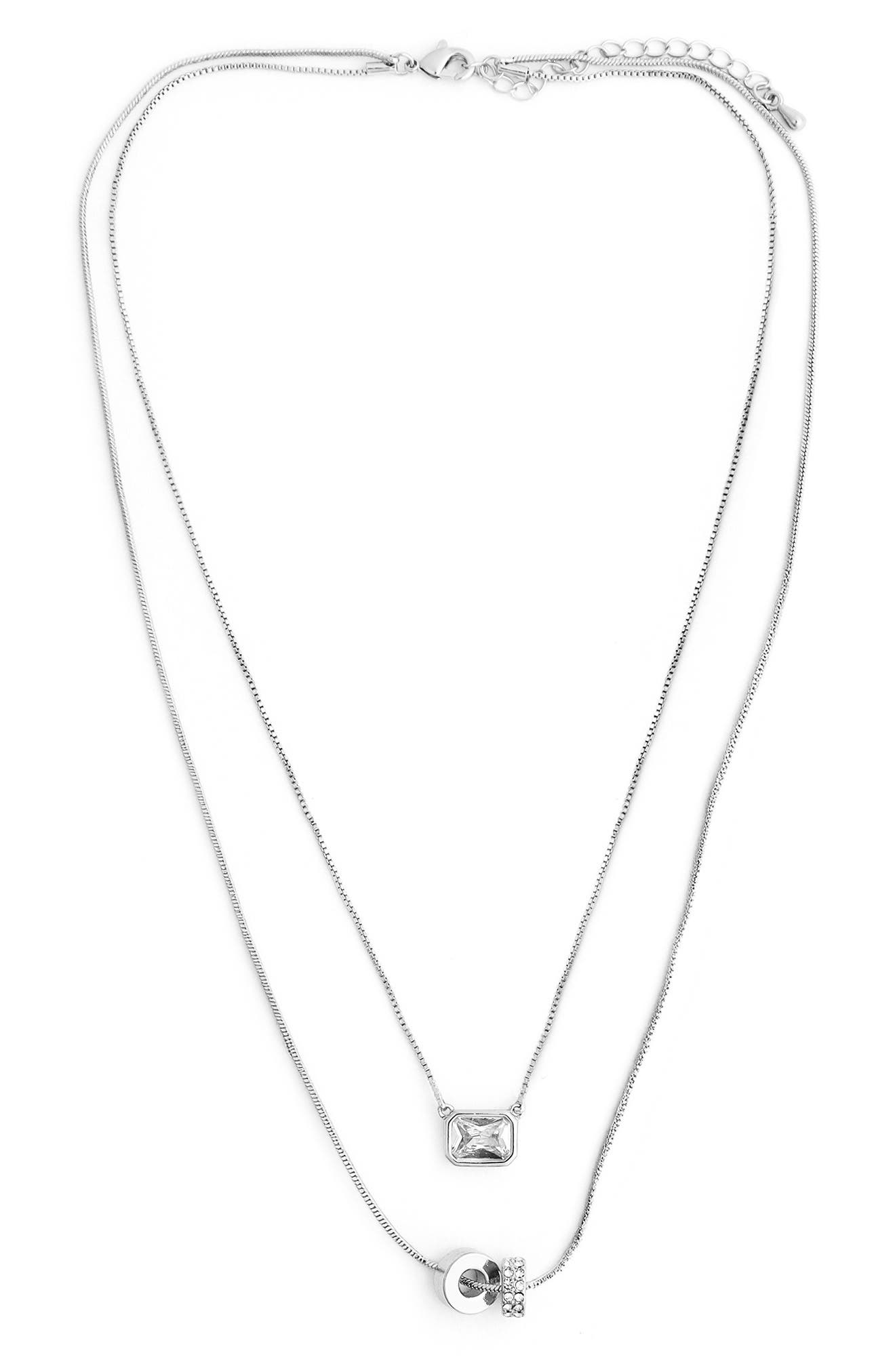 Panacea Crystal Pendants Layered Chain Necklace