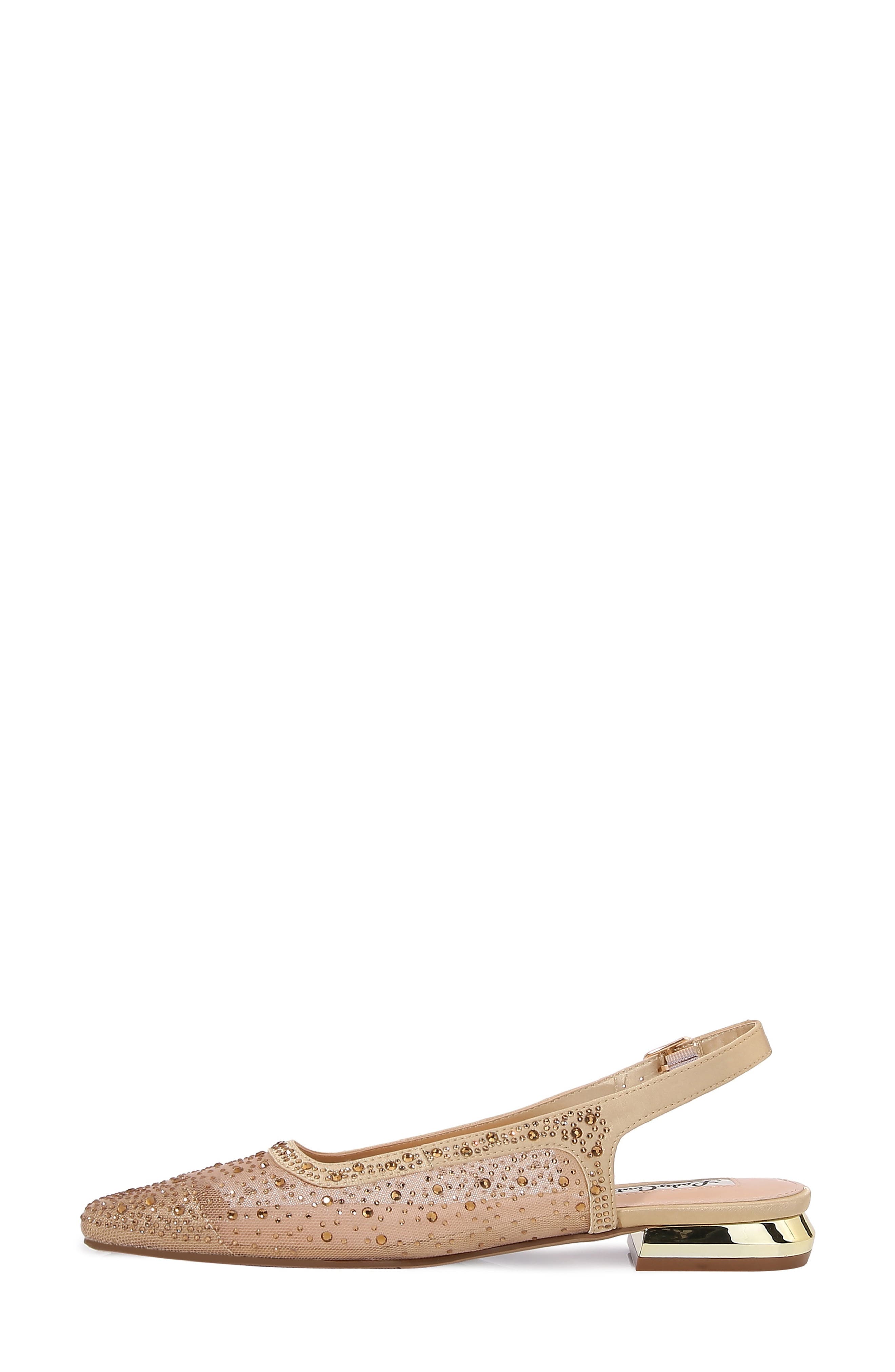 Kar Embellished Slingback Flat, Alternate, color, GOLD