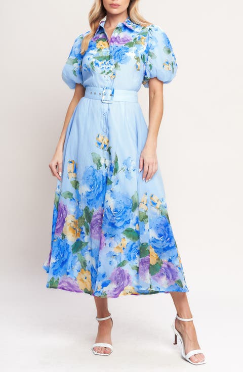 Floral Crepe Midi Shirtdress
