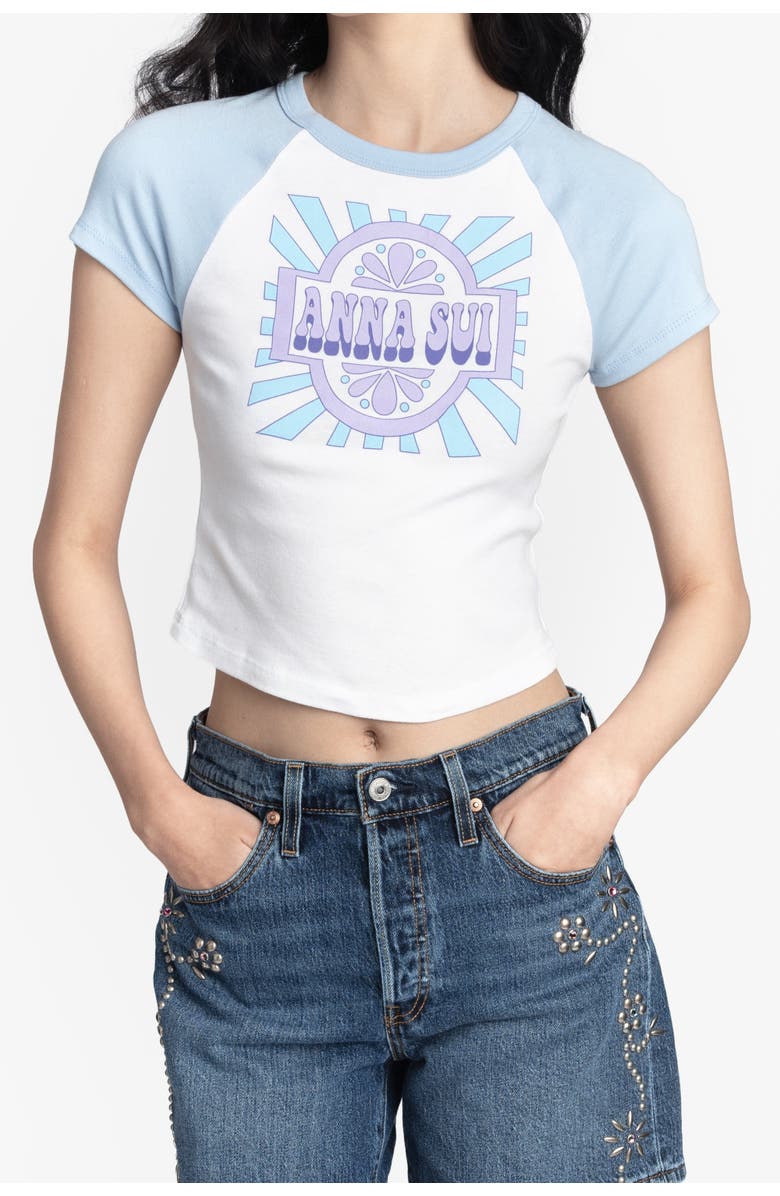 Anna Sui Spring 26 Invitation Baby Tee, Alternate, color, Baby Blue