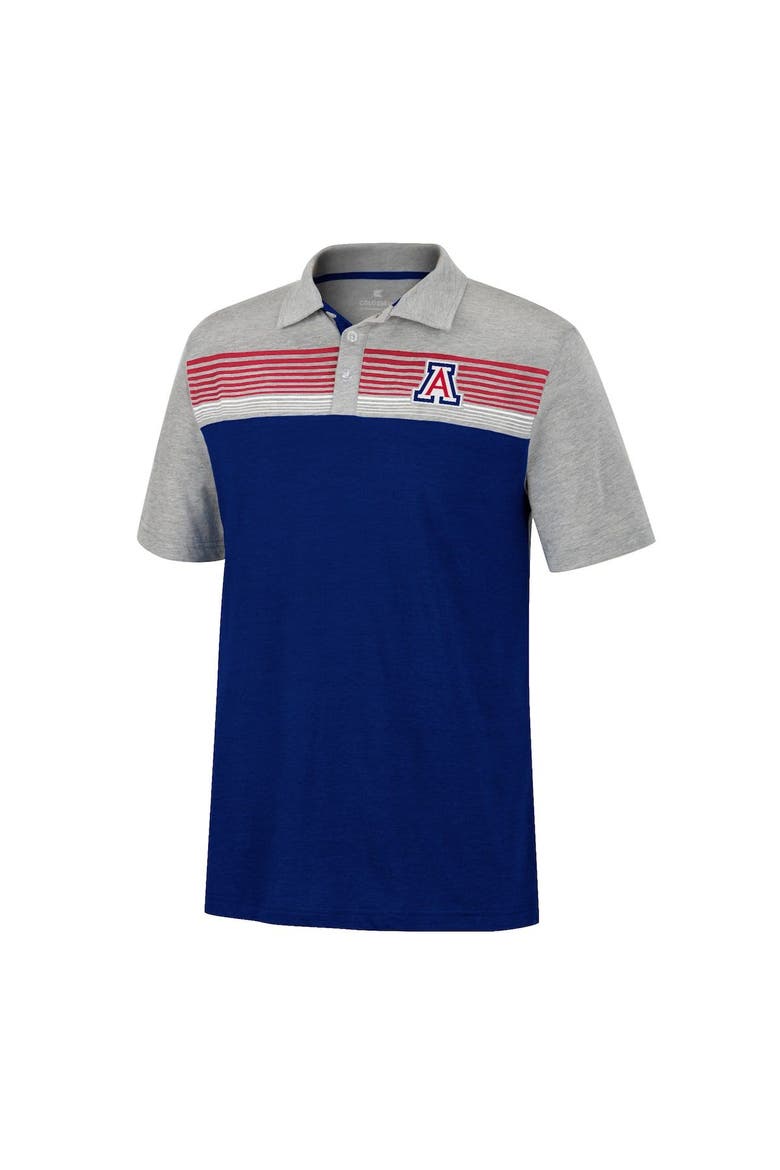 Men's Colosseum Navy/Heather Gray Arizona Wildcats Caddie Lightweight Polo, Alternate, color, Navy