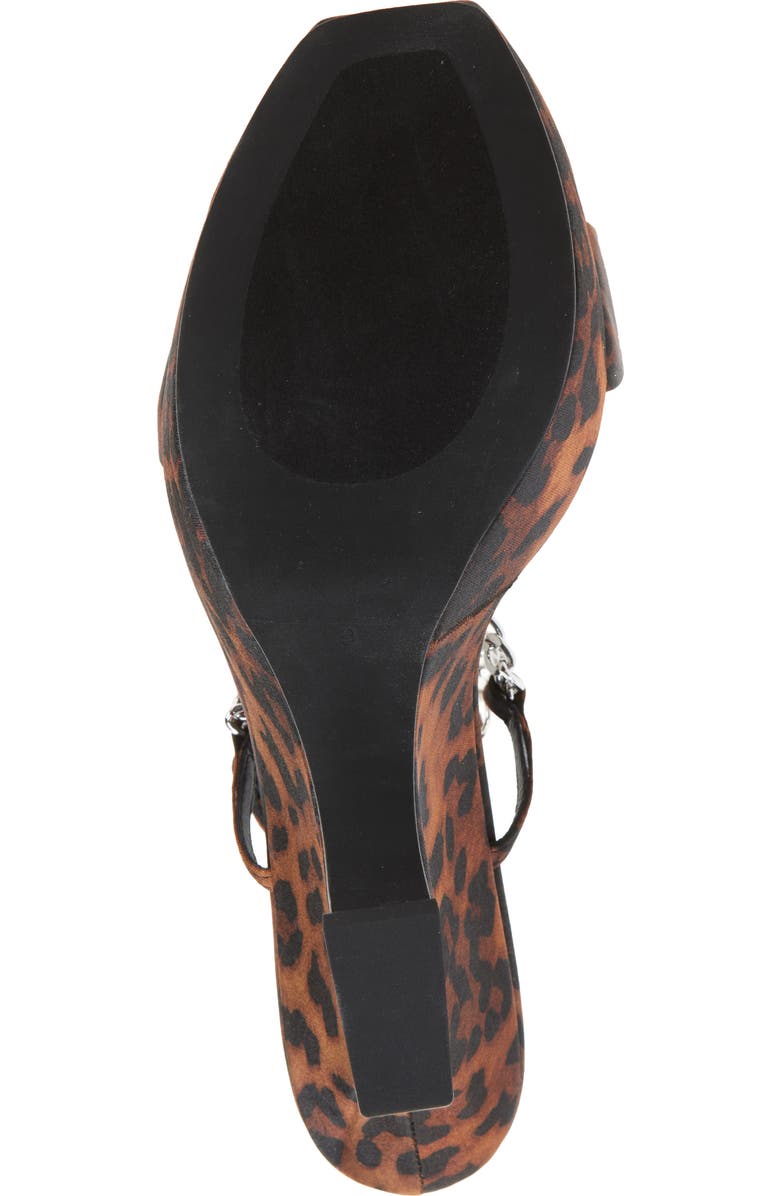 Jeffrey Campbell Hottie Slingback Wedge Satin Sandal, Alternate, color, Tan Cheetah Satin/ Silver