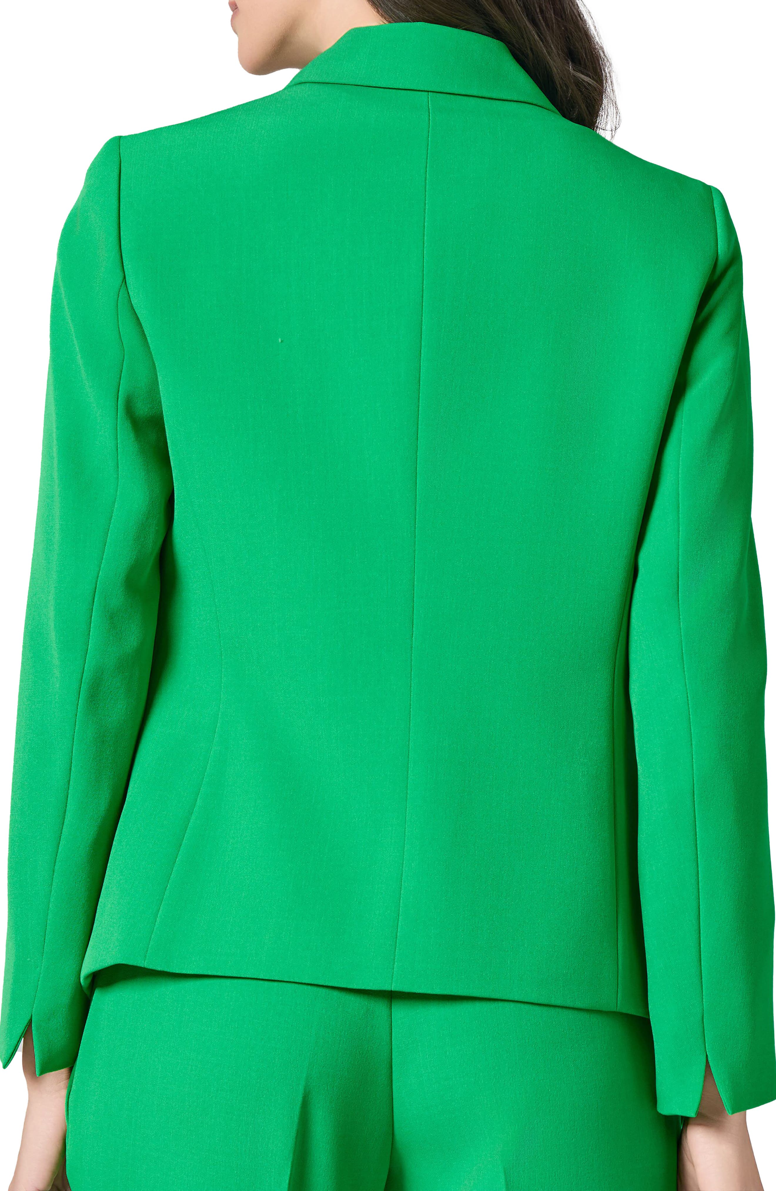 Notch Collar Stretch Crepe Two-Button Blazer - image 2