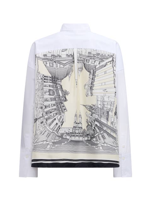 Sirene Rome Print Scarf-back Shirt