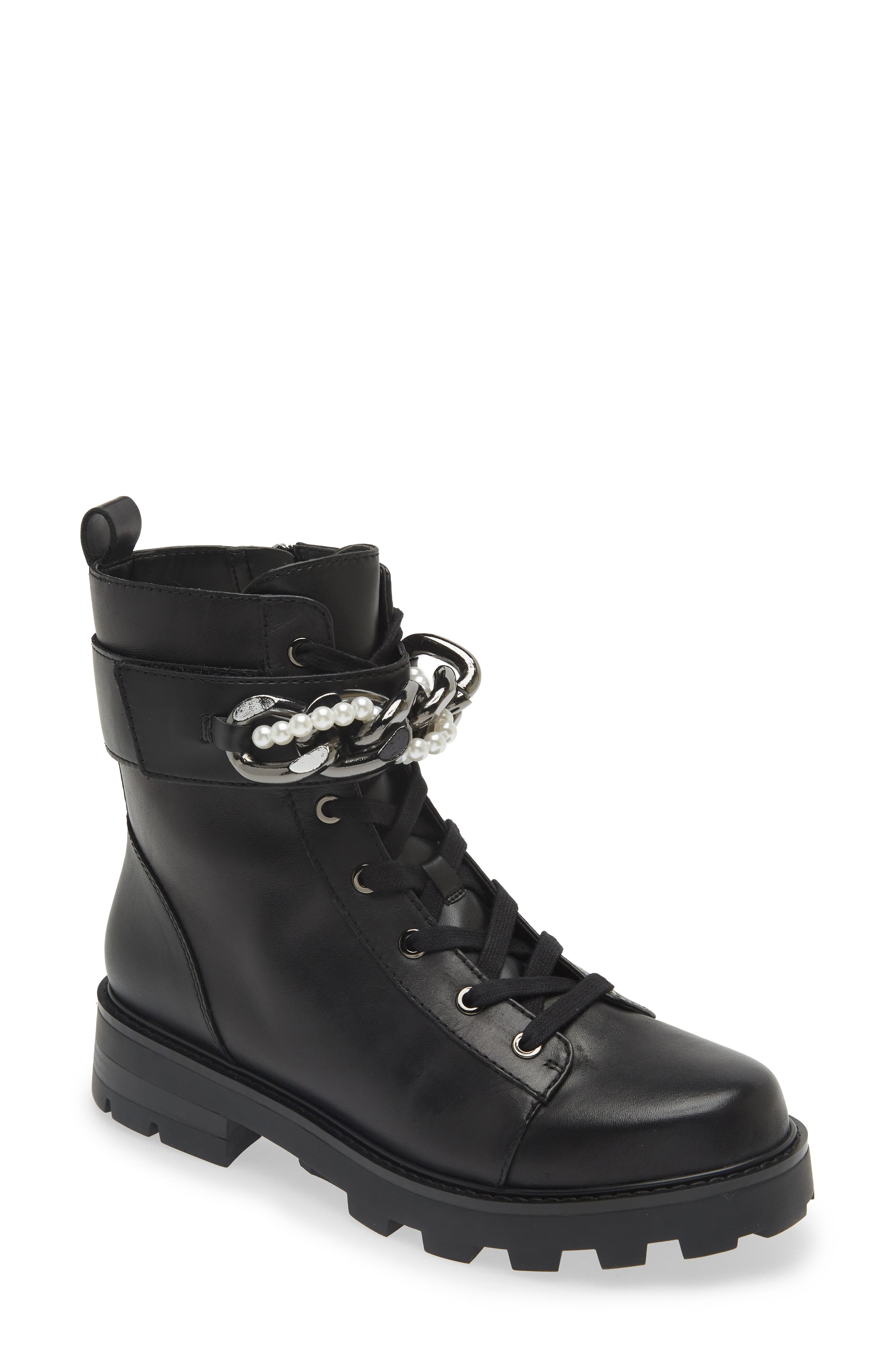 KARL LAGERFELD PARIS Maxi Chain Lug Sole Boot, Main, color, 