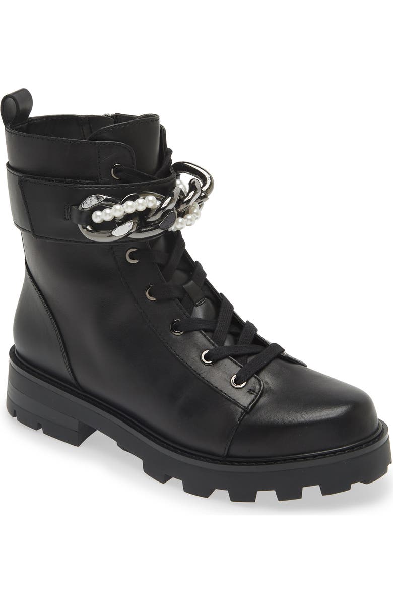 KARL LAGERFELD PARIS Maxi Chain Lug Sole Boot, Main, color,