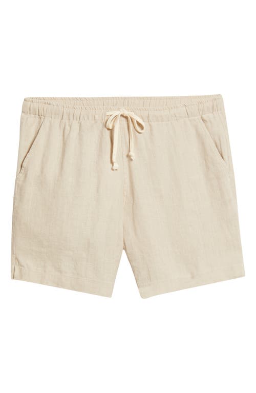 Alex Crane Bo Linen Drawstring Shorts In Bone