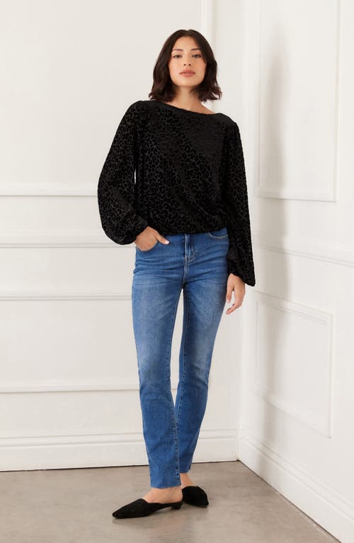 Karen Kane Leopard Spot Velvet Burnout Top In Brown