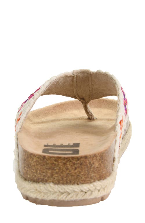 Dirty Laundry Tigerlily Embroidered Platform Flip Flop In Natural Multi