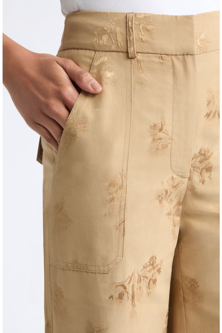 Cole Floral Jacquard Wide Leg Pants, Alternate, color, SAND