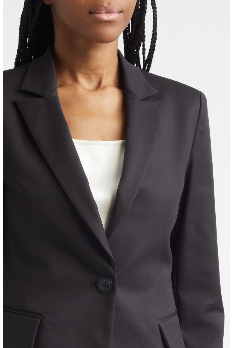 Cotton Blend Blazer, Alternate, color, BLACK SOLID