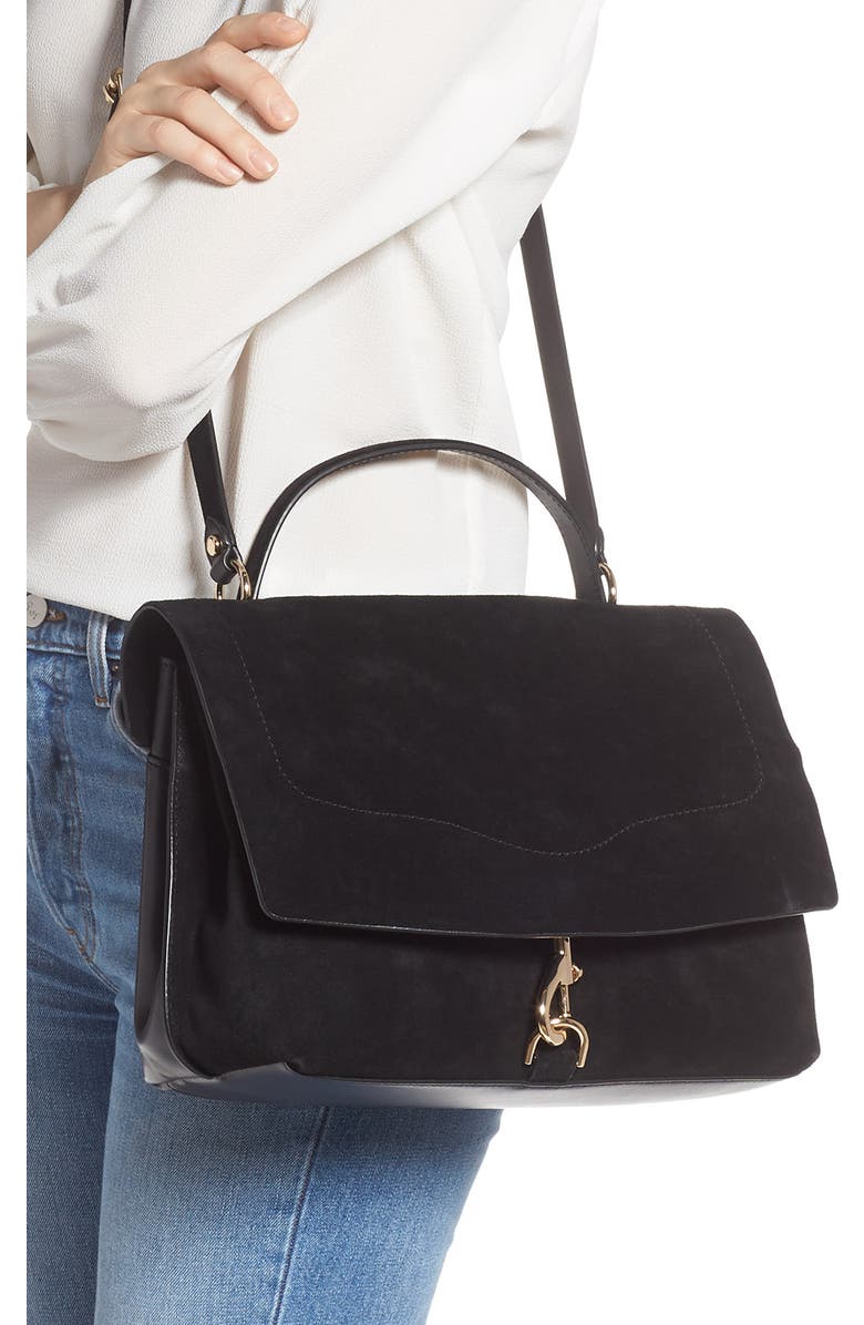 Rebecca Minkoff Stella Suede Satchel, Alternate, color,