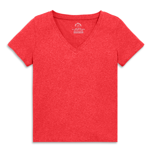 Shop Primary Adult Heathered Easy V-neck Tee In Strawberry