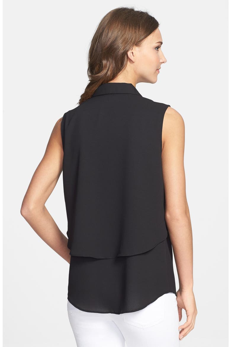 Ingrish Sleeveless Double Layer Crepe Blouse, Alternate, color, BLACK