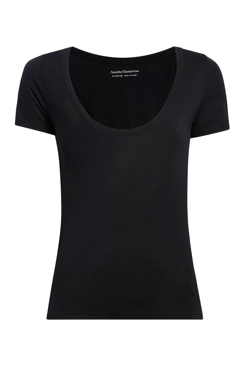 BALLET SCOOP TEE, Alternate, color, BLACK