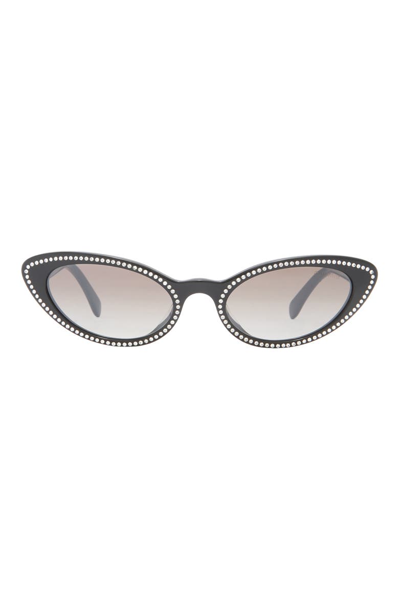 53mm Cat Eye Sunglasses, Main, color, BLACK / GREY GRADIENT FLASH