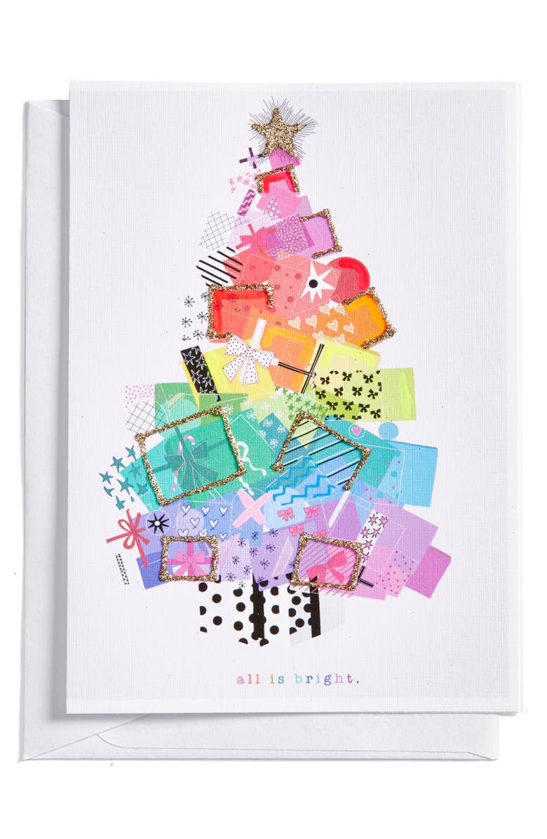 VERRIER HANDCRAFTED All is Bright Holiday Greeting Card, Main, color, Rainbow Multi