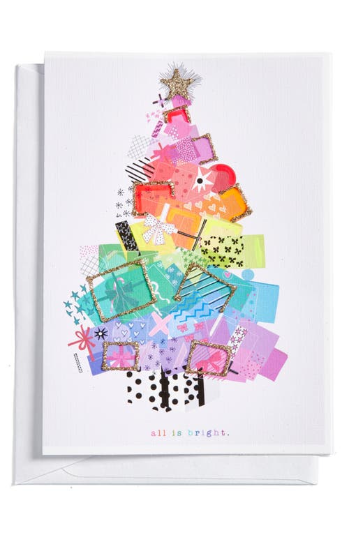 VERRIER HANDCRAFTED All is Bright Holiday Greeting Card in Rainbow Multi  product