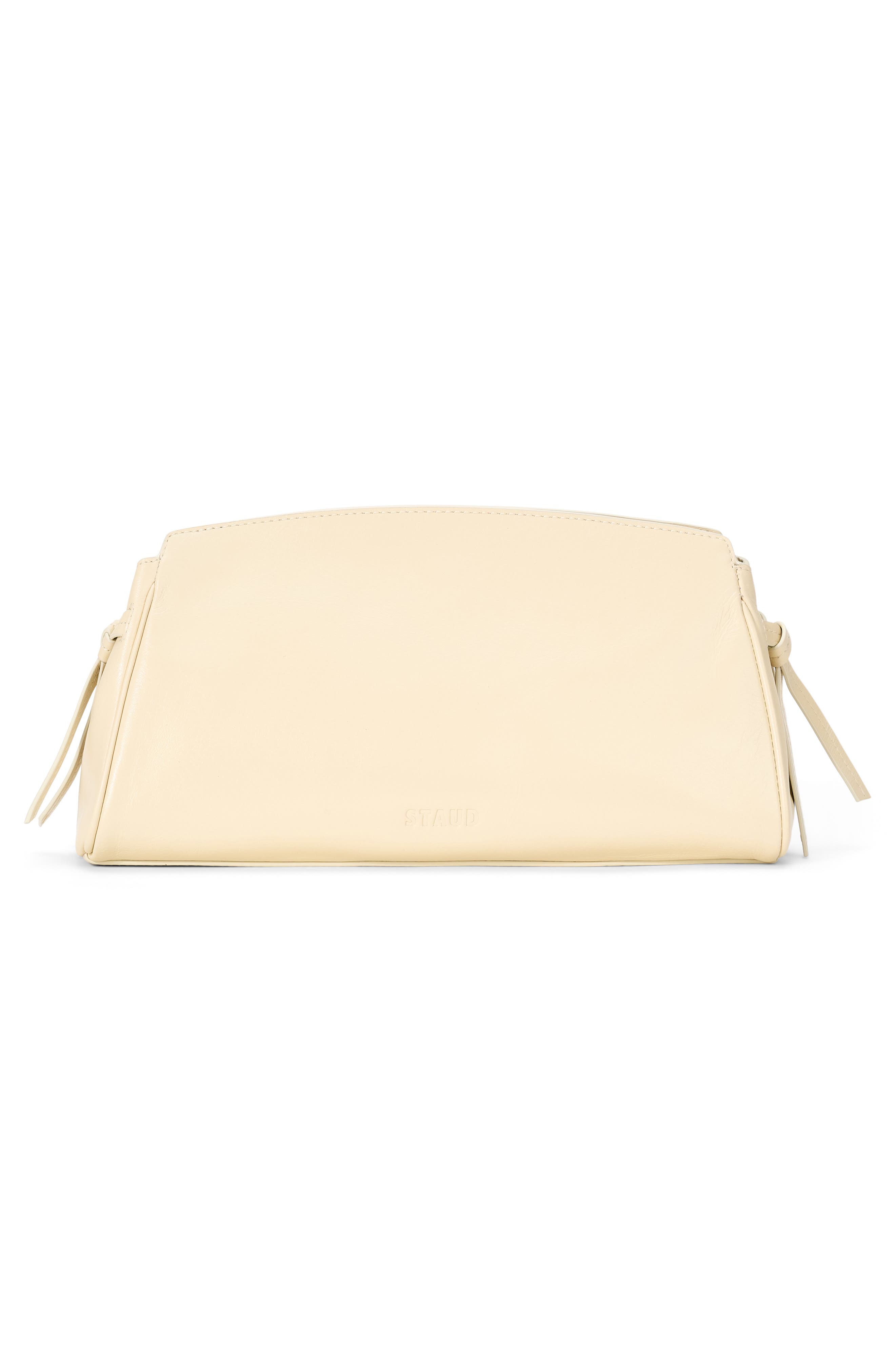 STAUD Maude Convertible Leather Clutch, Alternate, color, Cream