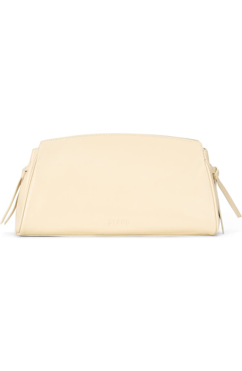 STAUD Maude Convertible Leather Clutch, Alternate, color, Cream