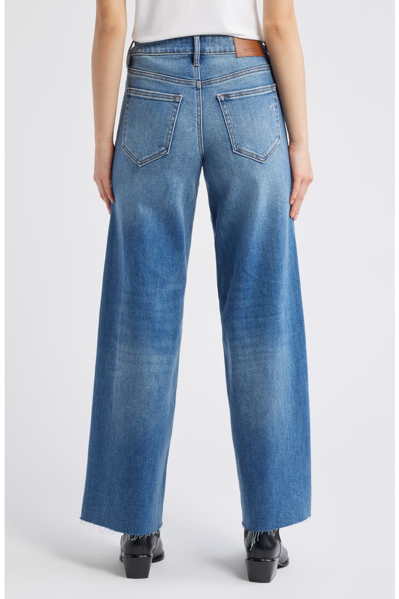 Raw Hem Wide Leg Jeans, Alternate, color, DARK