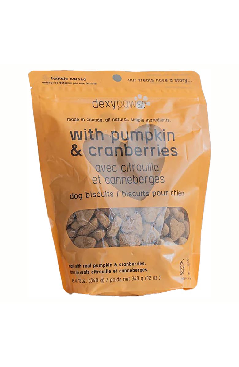 Dexypaws Pumpkin 
Cranberry Dog Biscuits 12oz Natural Pet Treats, Main, color, Brown