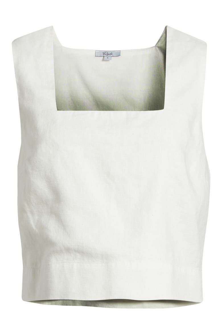 Akira Linen Crop Tank, Alternate, color, WHITE