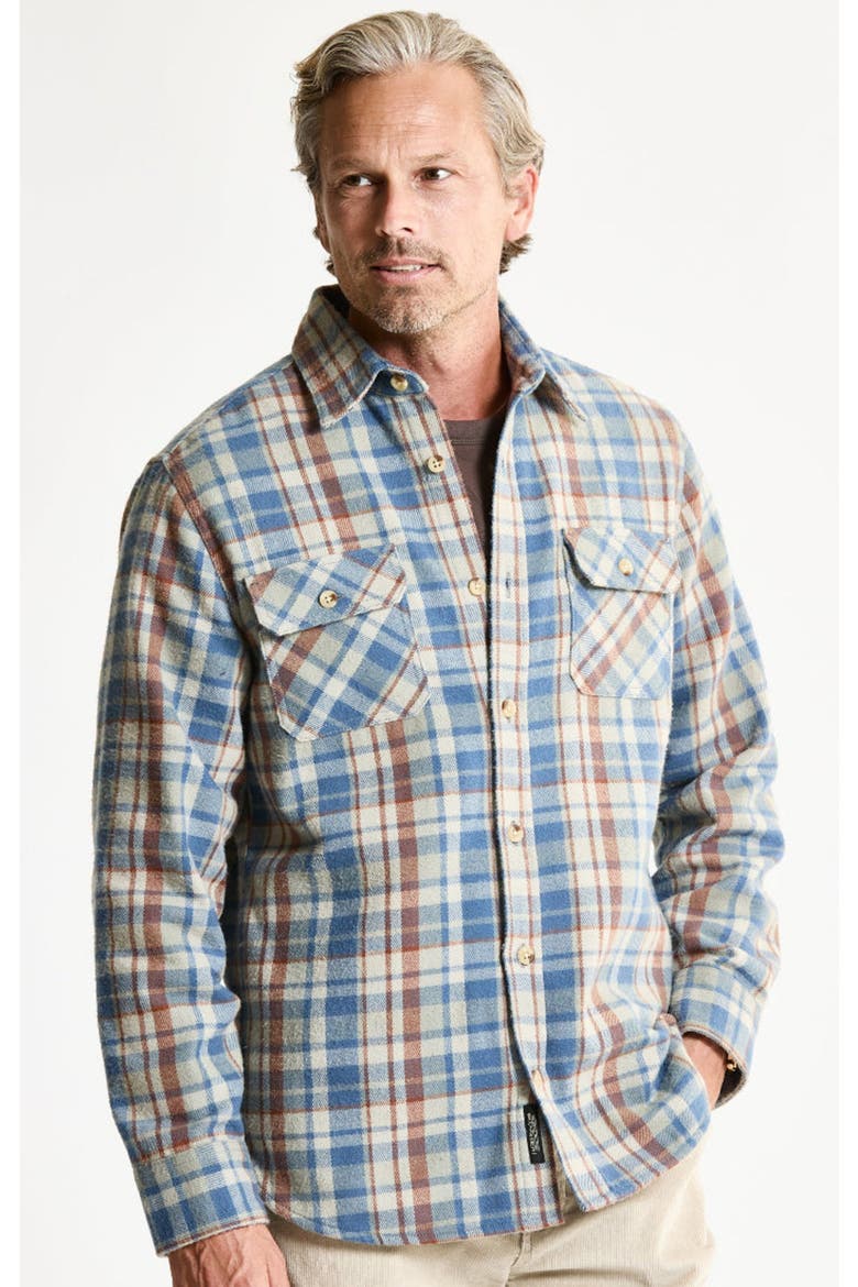 Brushed Flannel Overshirt, Main, color, BLUE