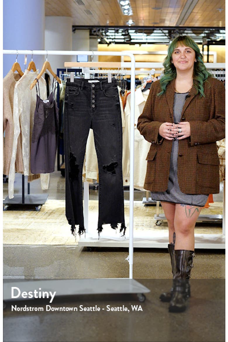 Distressed Button Fly Straight Leg Jeans video