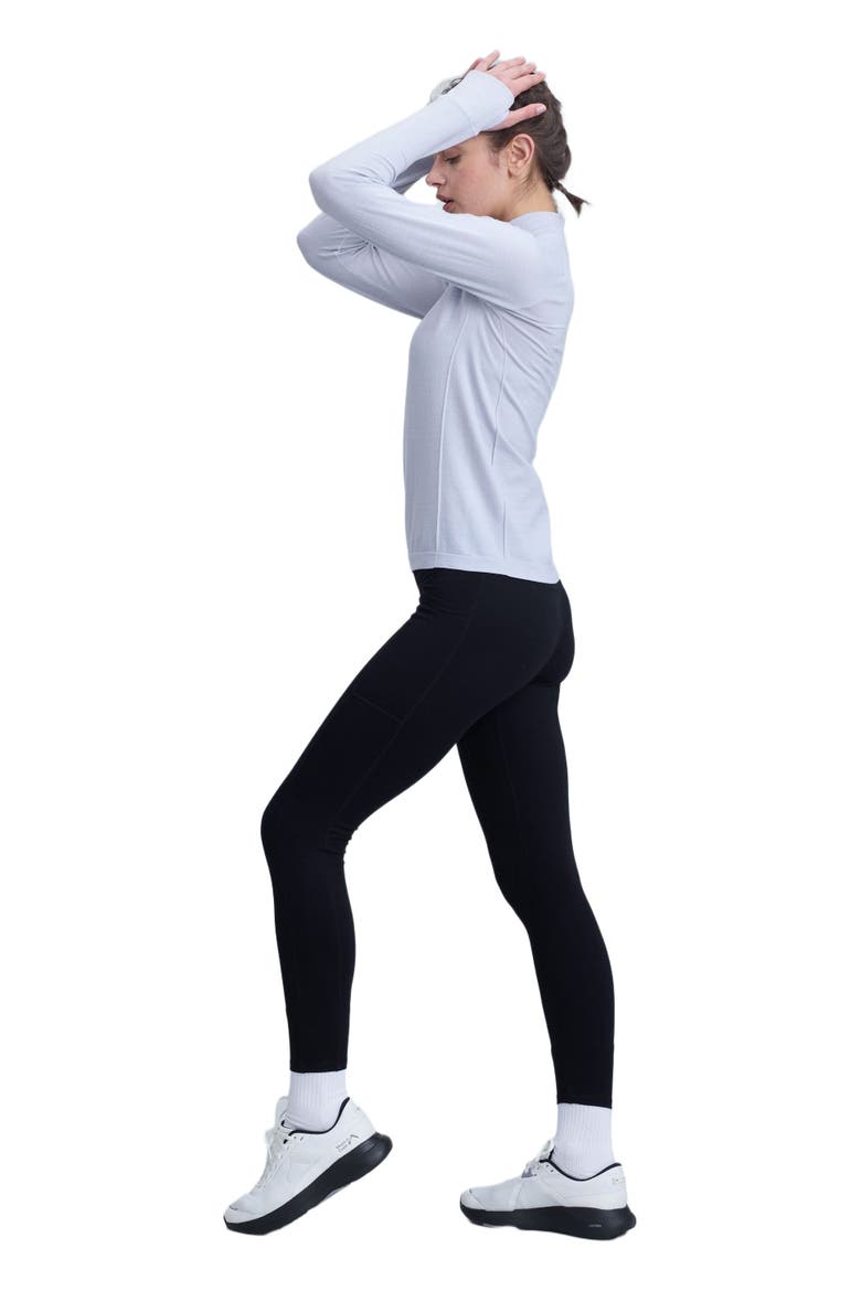 Tech Merino Classic Fit Half Zip Long Sleeve Base Layer, Alternate, color, Glacier Gray